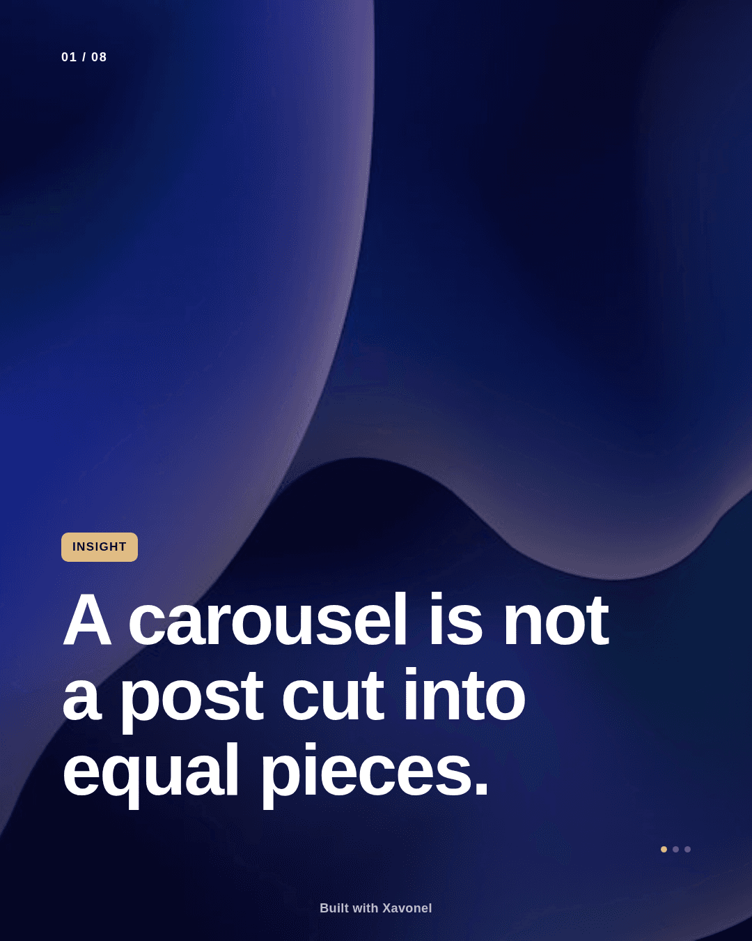 A carousel is not a post cut into equal pieces. — sample 1